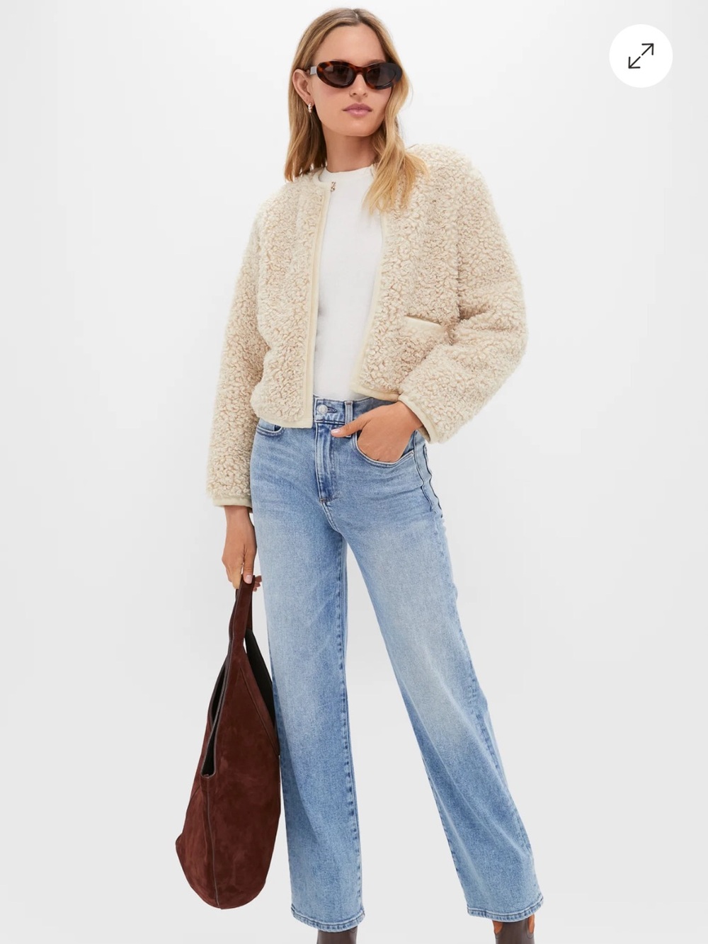 Tuckernuck HYACINTH HOUSE Cream Sherpa Cameron Jacket Cream Sz S NEW
